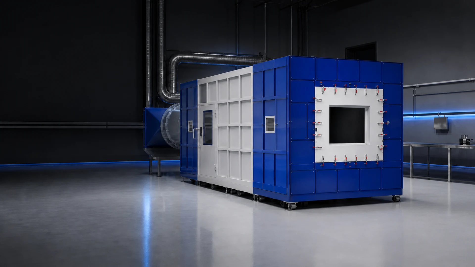 Representative SW Series wind-tunnel system installed in an airflow-validation laboratory